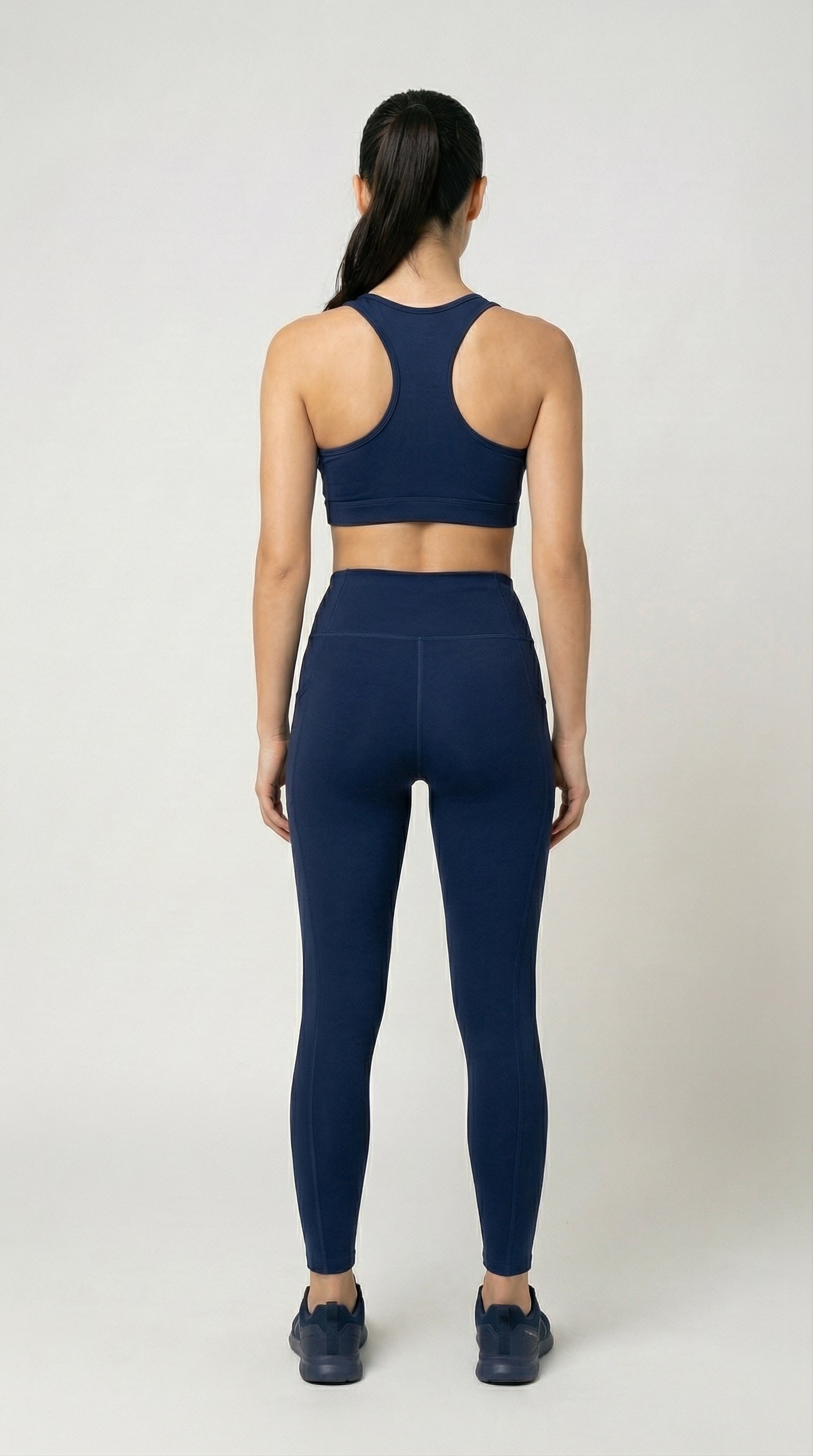 Women's Leggings Navy activewear set (sports bra + high-waisted leggings)